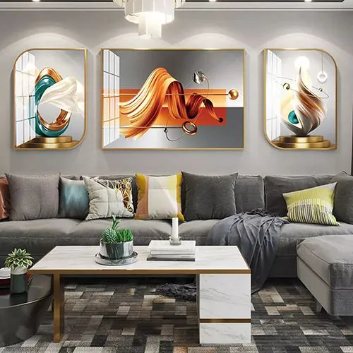 Abstract Art Painting Modern Wall Art Decorative Crystal Porcelain Painting photo-2