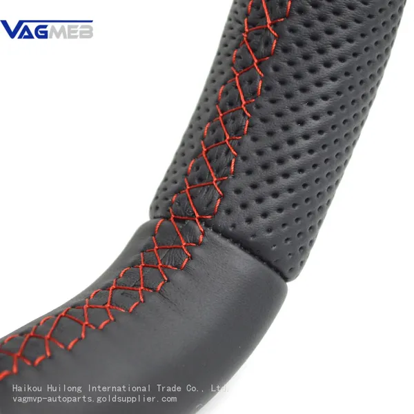 For Audi A6 C8 Punched Leather Red Stitching Multifunction Steering Wheel Assembly photo-4