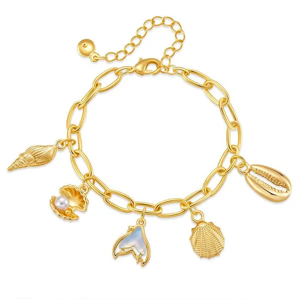 18K Gold-plated Brass Chain Bracelet With Color Retention Vintage and High-end Handmade Bracelet Jewelry. photo-5