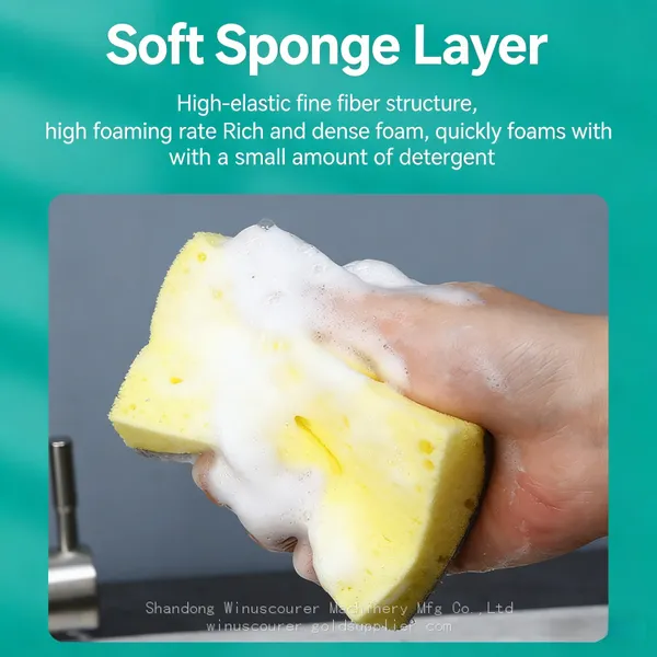 2Pcs Pack Eco Friendly Household Cleaning Kitchen Sponge Dish Washing Soft PU Sponges photo-3