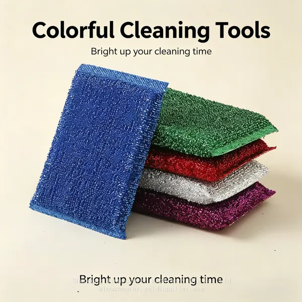 4 Pack Colorful Scrub Sponge Non-Scratch Dishwashing Sponges for Cookware photo-2
