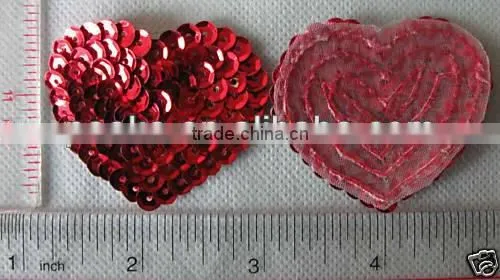 SEW ON APPLIQUE PATCH SEQUIN MATERIAL PATCH, NO GLUE BACKING, BLG-090302