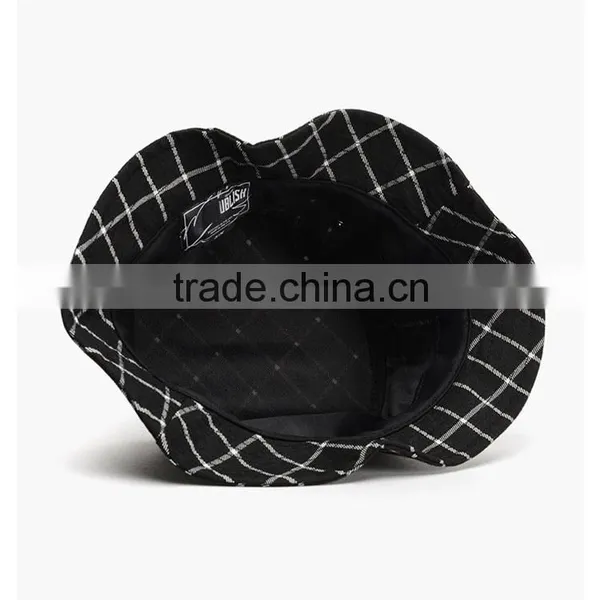 2015 Wholesale Fashion Checked Cooling Felt Bucket Hat photo-5