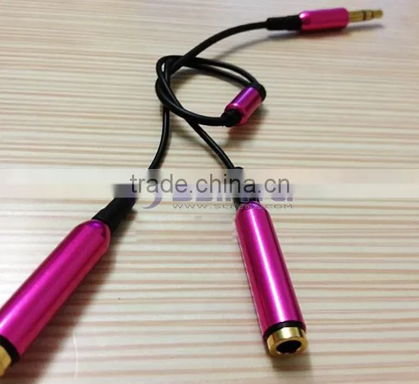 20CM Gold Plated White3.5mm Stereo Audio Y Splitter 1 Female to 2 Male Cable Adapter For Earphone photo-2