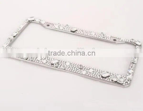 Hot Selling Luxury Big Diamond Gem License Plate Frame Gift Car Accessories photo-2