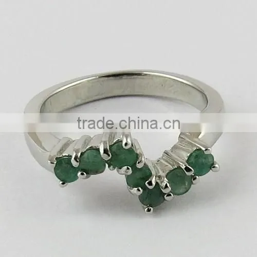 Delicate Green Emarald Ring, Gemstone Silver Jewellery, 925 Silver Jewellery photo-4