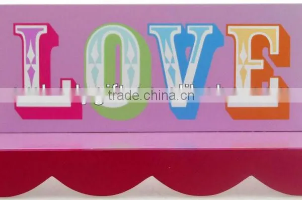 MDF Love Pink Decorative Wooden Wall Shelf Wall Display