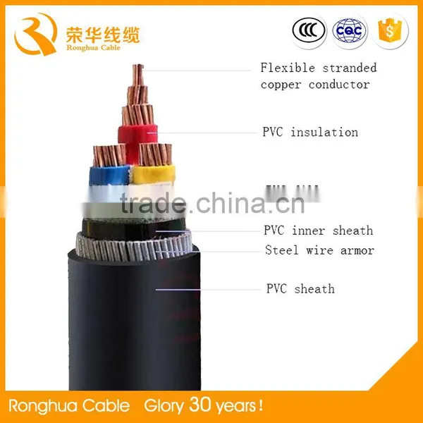 Copper Conductor 300 sq mm Electric XLPE/PVC Armoured Underground dc Power Copper Cable photo-6