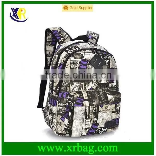 2015 Full Print Canvas School Bag Backpack for Girls photo-3
