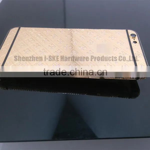 Diamond Housing for IPhone 6 Plus Gold Body Luxury Phone 24ct Gold Back Cover photo-3