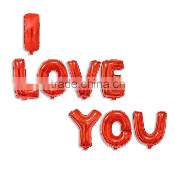 Wholesale 16" 1314 I Love You Red Set Alphabet Letter Foil Balloons photo-3