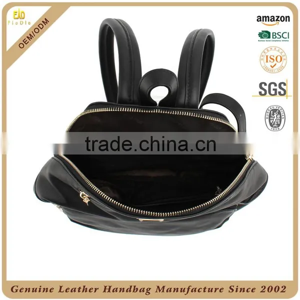 CSS1597-001 Low Price Black Leather Laptop Backpack Bag photo-5