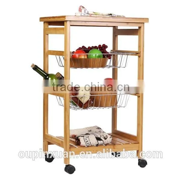 Hotel dinner car,hot selling bamboo buffet car.hotel dining trolley