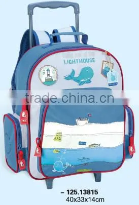 printing kids school trolley backpack,kids school rolling backpack