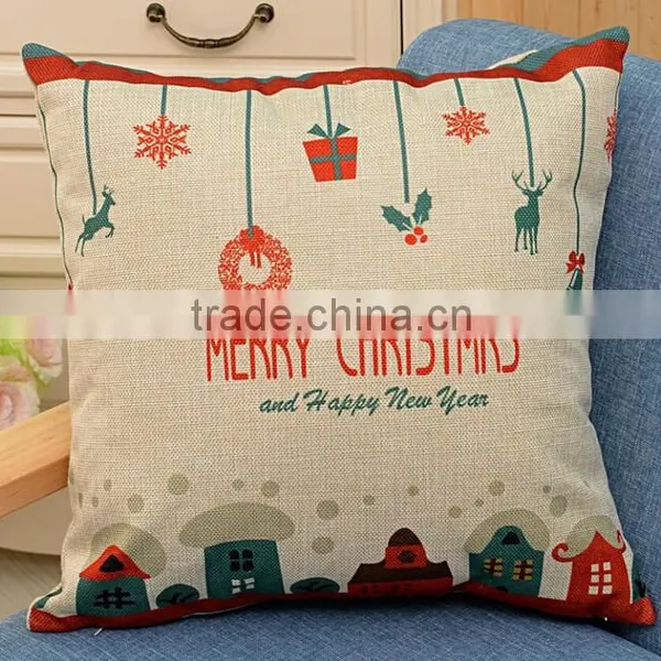 Merry Christmas Gifts to Every Home Cotton Linen Throw Pillow Case Cushion Cover Home Sofa Decorative 18 X 18 Inch photo-3
