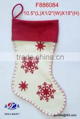 Beaded Snowflakes Xmas Stocking