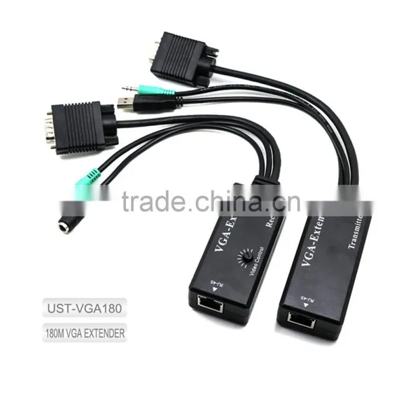 VGA 180M Extender Female To Lan Cat5 Cat5e RJ45 Ethernet Female Adapter