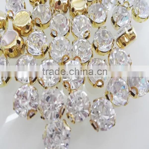 Rhinestone Brass Cup Chain New Items Strass Roll Rhinestone Cup Chain Sew On for Garment Decoration photo-2