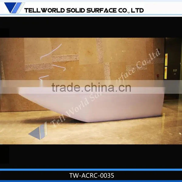Beautiful Design Boat Shape Elegant Style Marble Hair Salon Reception Desks