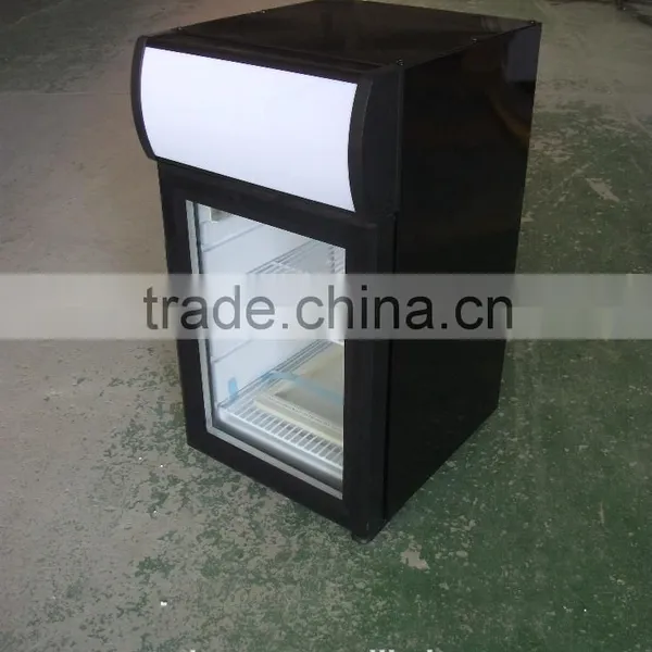 Black Finish Single Glass Door Display Fridge Showcase photo-6