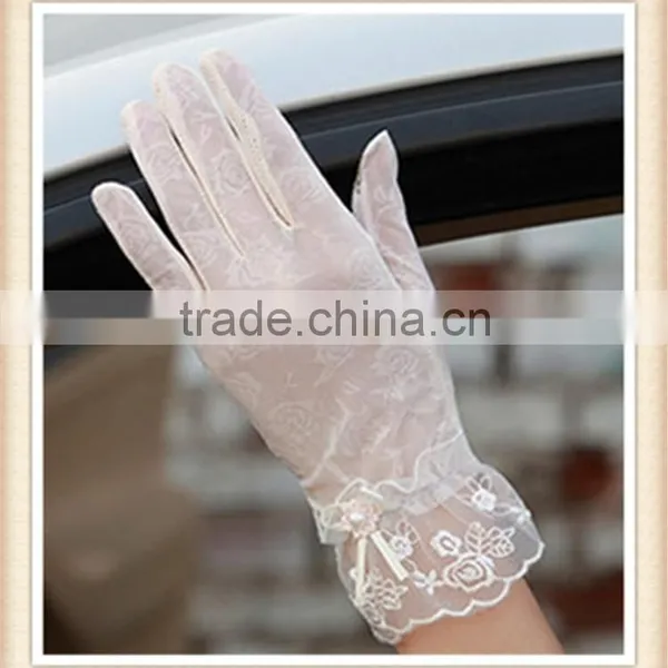 Ladies Evening Party Dress White Lace Gloves For Summer Dress photo-6