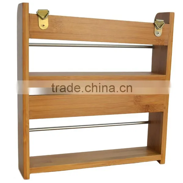 DT009 Fashion Wall Mountain Bamboo Towel Rack/ Wooden Bathroom Towel Rack photo-3
