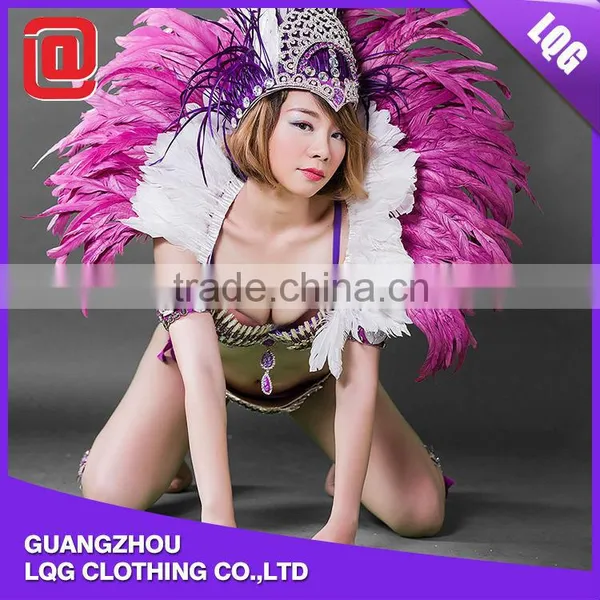 Cheap Handmade Purple Feather Rhinestone Decorated Funny Carnival Adult Costume photo-4