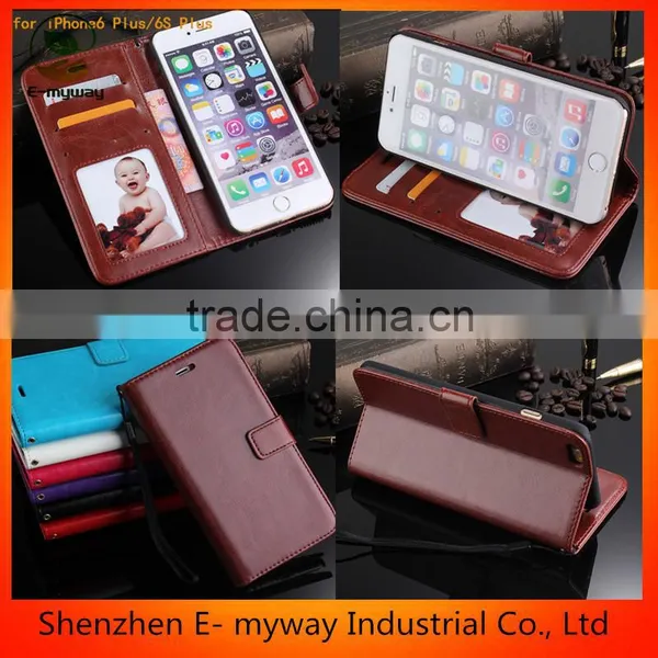 Flip Card Holder Mobile Phone Case for Iphone 6 Plus
