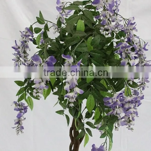 Cheap Artificial Bean Flower Trees Wood Trunk photo-3
