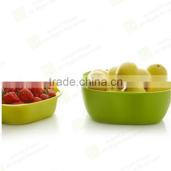 High Quality New Design Colorful Double Desk Plastic Stackable Fruit Bowl Set photo-5