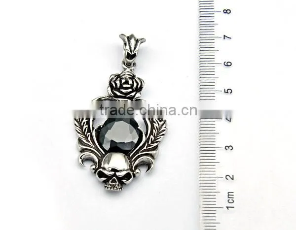 Classic Mens Hiphop Jewelry Never Fade Stainless Steel Crystal Skull Pendant Charm photo-2