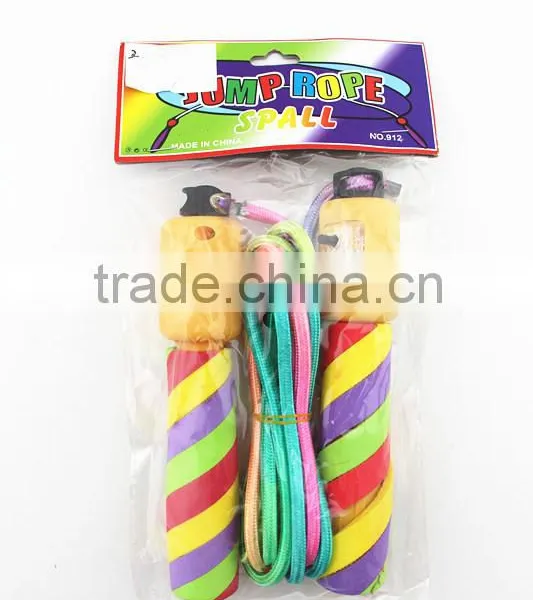 Cheap Rainbow Handle Cotton And Rubber Skipping Rope photo-2