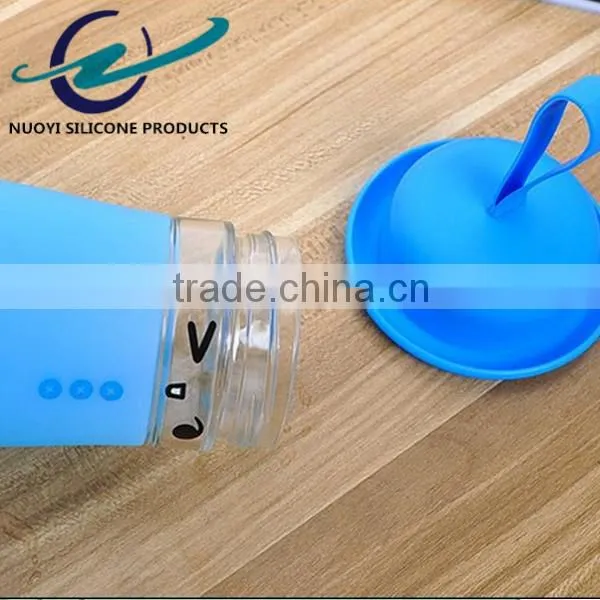 Hot Sale Cartoon Glass Water Bottle Mini Big Bai Silicone Cup Sleeve photo-6