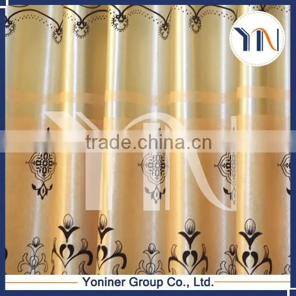 2015 Hot Sale Sun-shading Flocked Blackout Fabric 100% fr Polyester Blackout Fabric for Bedroom photo-4
