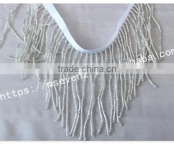High Quality 9.5cm Width Nylon Handmade Beaded Custom Ribbon Fringes photo-5