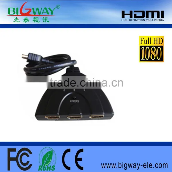3 Port 1080P Switch Splitter Cable Hub For HDTV PS3 XBOX Selector HDMI Switcher photo-5