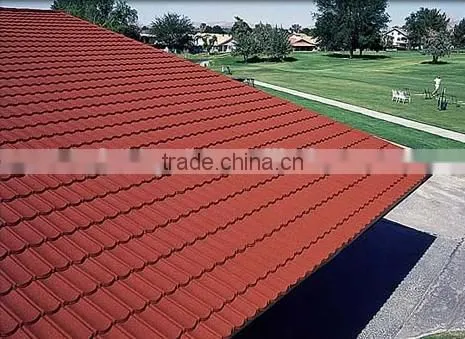 Stone Coated Metal Roof Tile1170*420*0.4mm Purple/wine Red/green/black Roof Tile for Prefab Houses photo-2