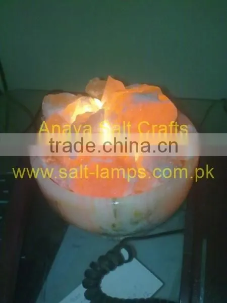 Fire Bowl Salt Lamp/ Crafted Salt Lamp/ Himalayan Salt Lamps/ Salt Lamp With Chunks photo-4