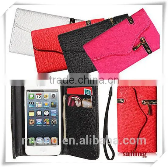 Wholesale Luxury Zippered Leather Wallet Flip Case For Apple Iphone 6 With Corsair, Eather Wallet Flip Case For Iphone 6 photo-3