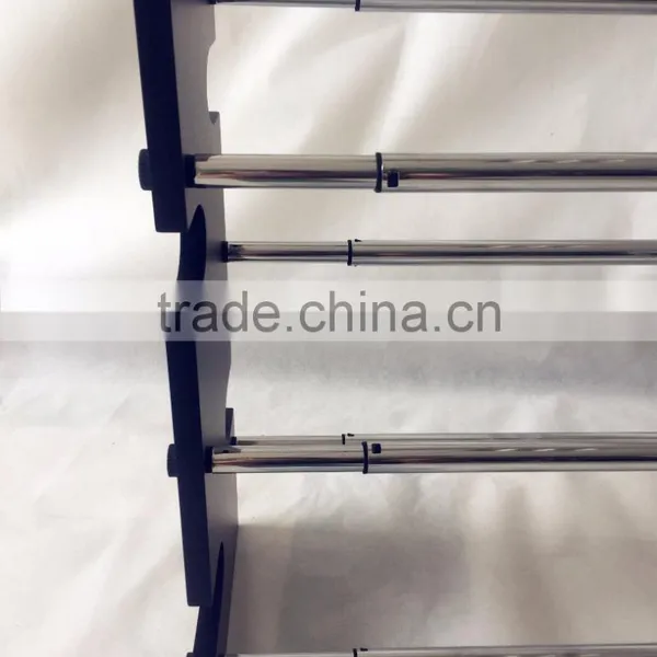 Expandable 4 Tier Free Standing Shoe Rack Stainless Steel Wood Closets photo-6