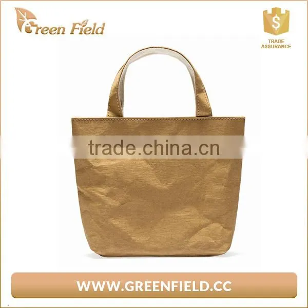 Professional Manufacture OEM Design Washable Kraft Paper Bag Handbag Style Paper Bag photo-2
