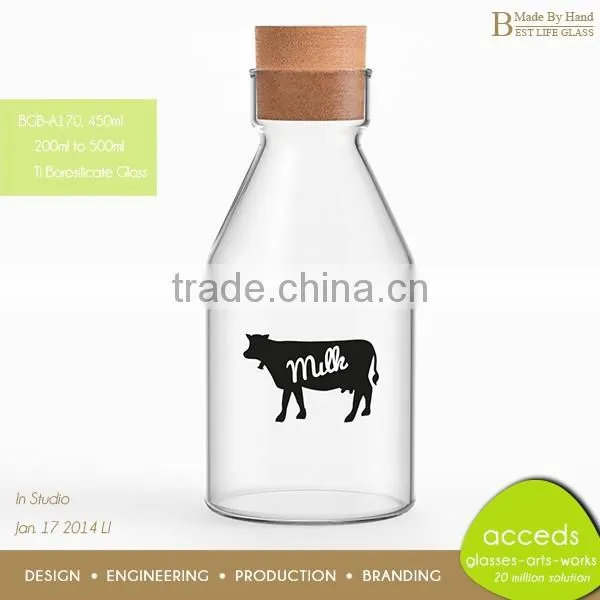 Hand Blown Pyrex Glass Milk Bottle Manufacturer photo-5