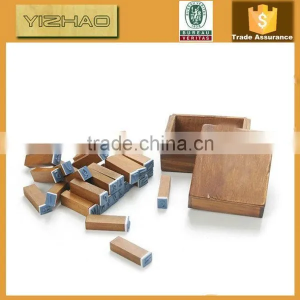 Custom Cheap Kids Education Wooden Engraving Stamp