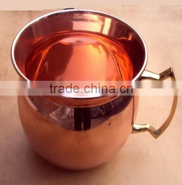 NEW DESIGN BPA FREE SMOOTH MOSCOW MULE 100% PURE COPPER MUG WITH BRASS HANDLE photo-5
