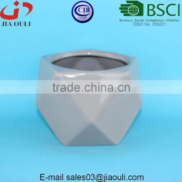 Morden Outdoor Planters Geometry Glazed Unique Ceramic Flower Pots and Planters photo-4