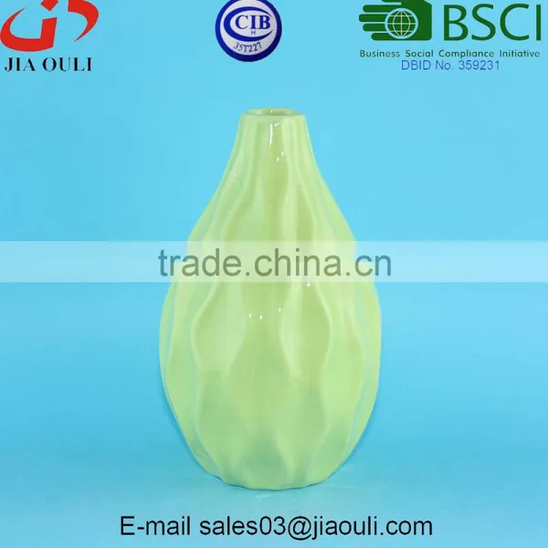 Wave Patterned Glazed Colors Small Cute Blue Ceramic Vases photo-6