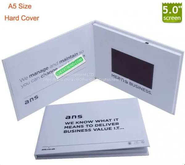 2017 new innovative product ideas lcd video brochure module with USB cable
