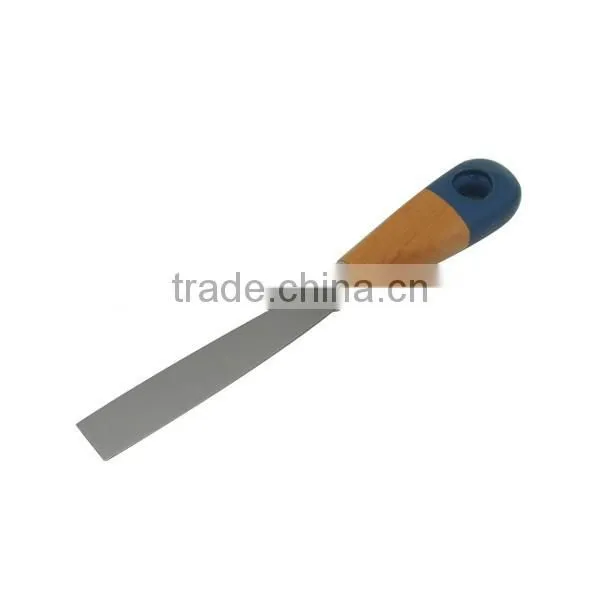 20mm Blue Head Wooden Handle Carbon Steel Blade Putty Knife Scraper photo-4