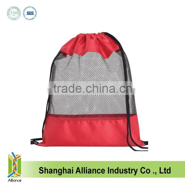 Quite Cool Black Promotional Polyester Foldable Waterproof Drawstring Backpack photo-2