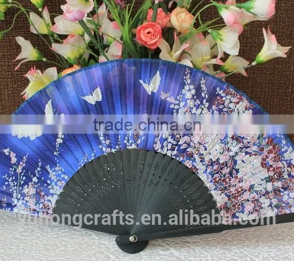 Chinese Traditional Bamboo Real Silk Folding Fan photo-3